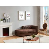Vente-unique Meridienne chesterfield SHIREL van microvezel met lived-in leeraspect