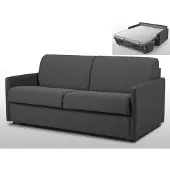 Vente-unique Driezits Express-bedbank van stof CALIFE - grijs
