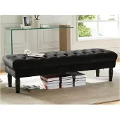 Vente-Unique.nl Bankje voor voeteneinde bed RINALDO - Zwart fluweel