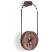 Nomon Micro Eslabon Wandlamp Micro Eslabon T | Ring in graphite finished brass, walnut box, hands in walnut and graphite finished brass