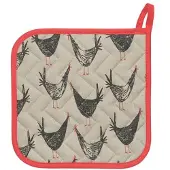 Now Designs Chicken Scratch pannenlap 20 x 20 cm katoen grijs