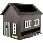 Wildlife Garden Vogelhuisje Voederhuis met bad - Zwart- Nestkastje - - Zwart - WG355