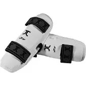 JCalicu Taekwondo-scheenbeschermers | WT-goedgekeurd | Wit (Maat: S)