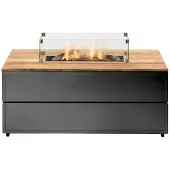 Coppens Cosipure vuurtafel 120 x 100 zwart met teak -