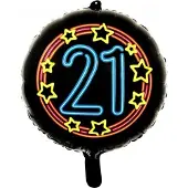 Wefiesta Folieballon 21 Neon 45 Cm Zwart