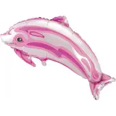 Wefiesta Folieballon Dolfijn 80 X 48 Cm Roze/zilver