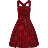 Hell Bunny Midi-jurk - Irvine Pinafore Dress - XS tot 4XL - voor Vrouwen - rood - Maat XXL