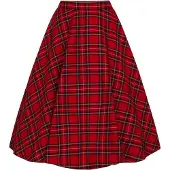 Hell Bunny - Rockabilly Midirok - Irvine Skirt - XS tot 4XL - voor Vrouwen - rood - Maat L