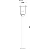 LumenXL RVS zwarte landelijke buitenlamp Alessandro, 80 cm