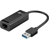 Goobay Netwerkadapter USB A naar RJ45 - (USB 3.0, 1 Gbps, Zwart)