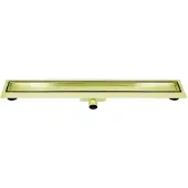 Guido Gusto Mat goud RVS Douchegoot compleet met flens 50x7x6,7cm Tegelrooster