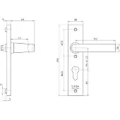 Nemef 3252 WC Rs Beslag kortschild afgerond | D kruk-kruk | beslagset | geveerd | krukstift 8mm | F1 aluminium | WC72 | draairichting rechts - 9325222721