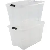 Iris Topbox Opbergbox - 60L - Kunststof - Transparant - Set van 2