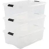 Iris Topbox Opbergbox - 30L - Kunststof - Transparant - Set van 3