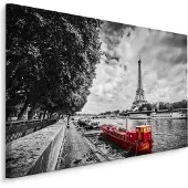 Karo-art Schilderij - Seine in Parijs , Wanddecoratie , Premium print
