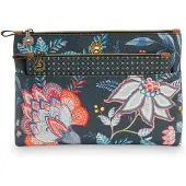 Pip studio Toilettas Set Cosmetic Bag Combi Flower Festival Dark Blue