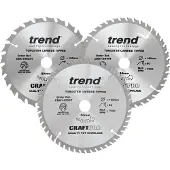 Trend Cirkelzaagblad 165x20x1,5mm 24T/24T/40T (3 Stuks)