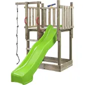 Swing King SwingKing speeltoren Mario met glijbaan 2,5m appelgroen 131x250x210cm