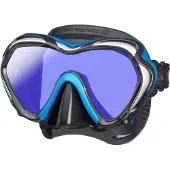 Tusa Paragon S – Premium duikmasker met single lens, hoge weerstand, CrystalView-lens met UV420 en antireflecterende behandeling, helder zicht en comfortabel draagcomfort – Zwart/Blauw – M1007SQB FBA