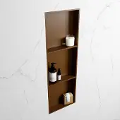 Mondiaz easy nis 89,5x29,5 cm in solid surface kleur rust | rust. 3 vakken geschikt voor in- of opbouw