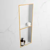 Mondiaz EASY Nis 149,5x29,5cm in solid surface kleur Ocher | Talc. 2 vakken geschikt voor in- of opbouw