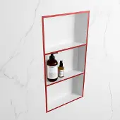 Mondiaz easy nis 59,5x29,5 cm in solid surface kleur fire | talc. 3 vakken geschikt voor in- of opbouw