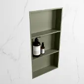 Mondiaz easy nis 59,5x29,5 cm in solid surface kleur army | army. 3 vakken geschikt voor in- of opbouw