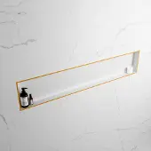 Mondiaz easy nis 149,5x29,5 cm in solid surface kleur ocher | talc. 1 vak geschikt voor in- of opbouw