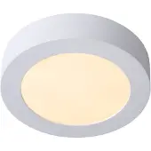 Lucide BRICE-LED - Plafonnière Badkamer - Ø 18 cm - LED Dimb. - 1x12W 3000K - IP44 - Wit