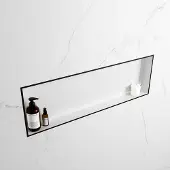 Mondiaz easy nis 89,5x29,5 cm in solid surface kleur urban | talc. 1 vak geschikt voor in- of opbouw