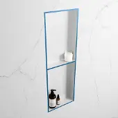 Mondiaz easy nis 149,5x29,5 cm in solid surface kleur jeans | talc. 2 vakken geschikt voor in- of opbouw