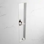 Mondiaz easy nis 89,5x29,5 cm in solid surface kleur linen | talc. 2 vakken geschikt voor in- of opbouw