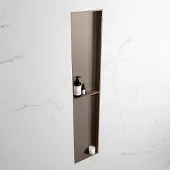 Mondiaz easy nis 89,5x29,5 cm in solid surface kleur smoke | smoke. 2 vakken geschikt voor in- of opbouw