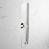 Mondiaz easy nis 89,5x29,5 cm in solid surface kleur clay | talc. 2 vakken geschikt voor in- of opbouw