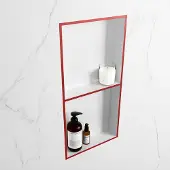 Mondiaz easy nis 59,5x29,5 cm in solid surface kleur fire | talc. 2 vakken geschikt voor in- of opbouw