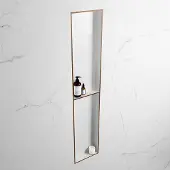 Mondiaz easy nis 89,5x29,5 cm in solid surface kleur rust | talc. 2 vakken geschikt voor in- of opbouw