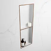 Mondiaz easy nis 149,5x29,5 cm in solid surface kleur rust | talc. 2 vakken geschikt voor in- of opbouw