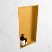 Mondiaz easy nis 59,5x29,5 cm in solid surface kleur ocher | ocher. 1 vak geschikt voor in- of opbouw