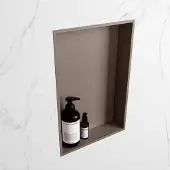 Mondiaz easy nis 44,5x29,5 cm in solid surface kleur smoke | smoke. 1 vak geschikt voor in- of opbouw