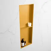 Mondiaz easy nis 149,5x29,5 cm in solid surface kleur ocher | ocher. 2 vakken geschikt voor in- of opbouw