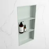 Mondiaz easy nis 59,5x29,5 cm in solid surface kleur greey | greey. 3 vakken geschikt voor in- of opbouw