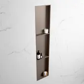 Mondiaz easy nis 149,5x29,5 cm in solid surface kleur smoke | smoke. 3 vakken geschikt voor in- of opbouw