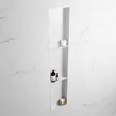 Mondiaz EASY Nis 149,5x29,5cm in solid surface kleur Talc | Talc. 3 vakken geschikt voor in- of opbouw