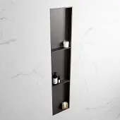 Mondiaz easy nis 149,5x29,5 cm in solid surface kleur darkgrey | darkgrey. 3 vakken geschikt voor in- of opbouw