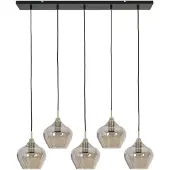 Light & Living Hanglamp 5L 104x20x120 cm RAKEL antiek brons+smoke
