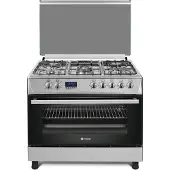 Wiggo WO-E909R - Vrijstaand Gasfornuis - 90 cm - 5 pitten - Energieklasse B - Rvs