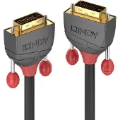 Lindy Anthra Line - Câble DVI - liaison double - DVI-D (M) pour DVI-D (M) - 15 m - rond vis moletées - noir