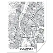 PosterMonkey Poster Kaart - Budapest - Hongarije - Europa - 60x80 cm