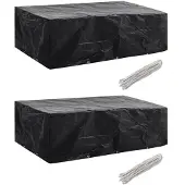 vidaXL Tuinmeubelhoezen poly rattan 2 st 8-persoons 300x140 cm