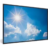 PosterMonkey Fotolijst incl. Poster - Zon - Wolken - Zomer - 60x40 cm - Posterlijst
